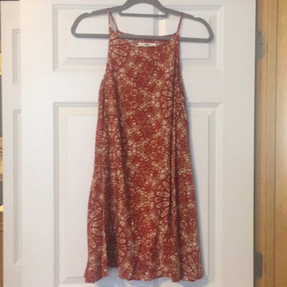 Vans Orange Flower Patterned Sun Dress